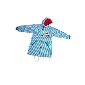 ❤️Vintage 80's Mickey & Co Striped Lined Raincoat 6x/7 Mickey Mouse